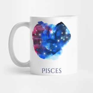 Pisces Zodiac Sign - Watercolor Star Constellation Mug